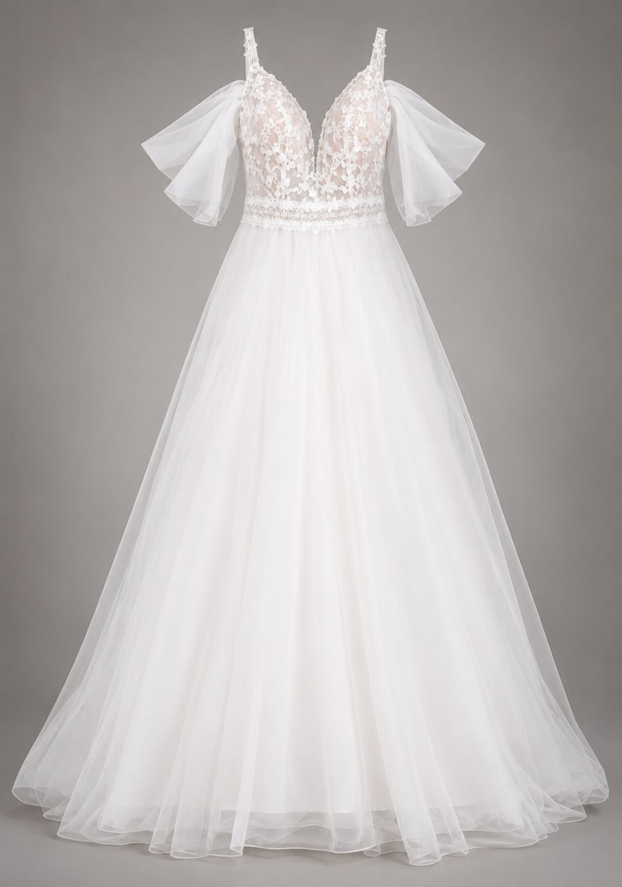 White lace formal dress with tulle skirt for the Perfect Fit Sewing gallery